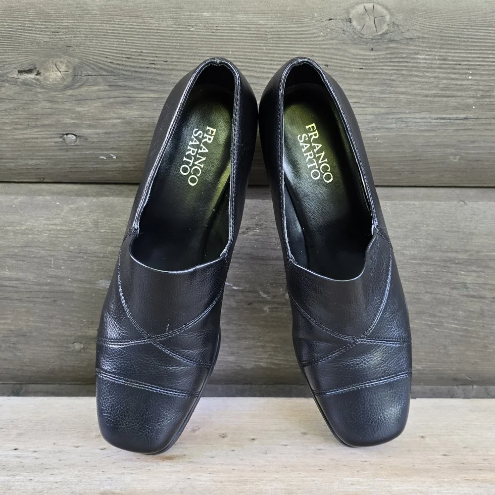 Franco Sarto L-Roxy Y2K Office Chic Block Heel Comfort Loafer Heels 9M